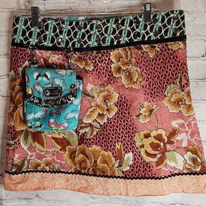 Zand Amsterdam Reversible Mini Skirt NEW Boho Floral Prints with Detachable Bag